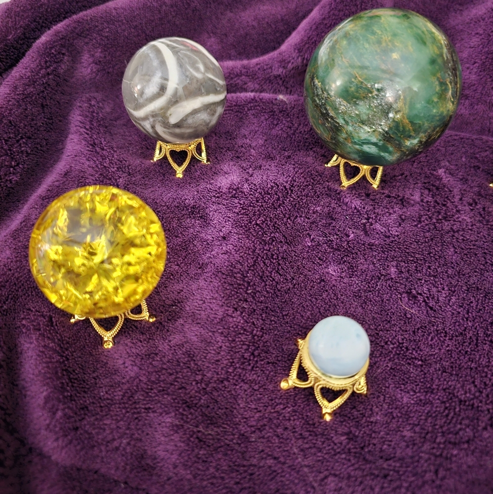 6, medium-small gold crown sphere holders, 1.8 mm in diameter, New! - Picture 5 of 7